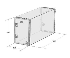 CAJON TRAS CABINA - 2000X900X600X2 MM - ACERO ELECTROCINCADO 