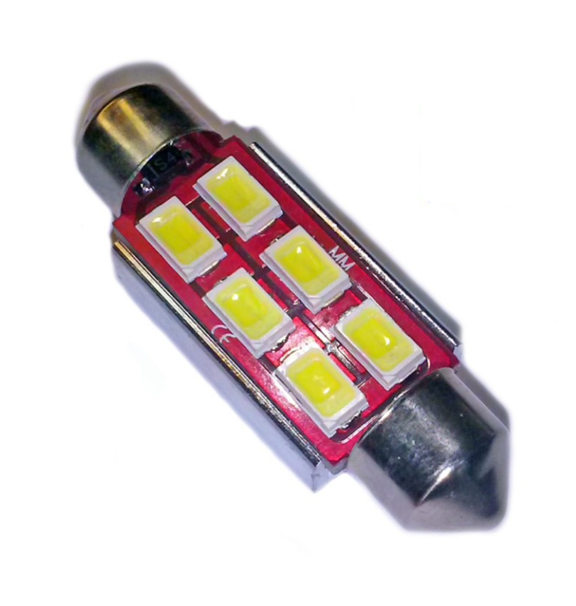 Bombilla 6 LED 31 mm 9-30 V Blanca