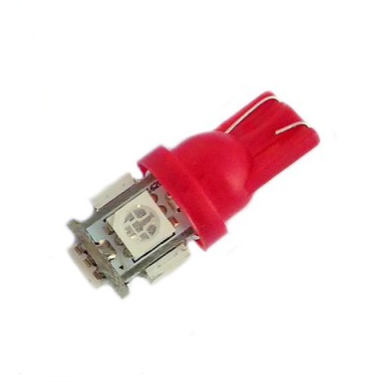 Bombilla T10 5 LED 24 V Roja