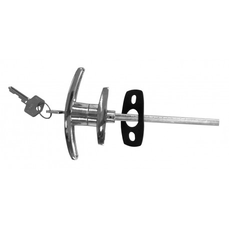 CONJUNTO COMPLETO RETENEDOR DE PUERTA EN "T" ACERO CINC. 