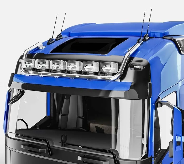 BARRA DE TECHO INOX VOLVO FH4 CABLEADA/6 FOCOS CON LEDS 