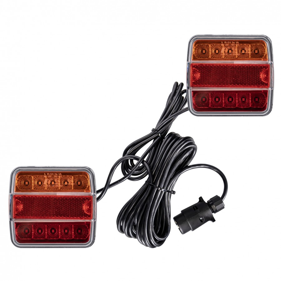 JUEGO PILOTOS TRASEROS LED MAGNETICOS CON CABLE 7.50M 