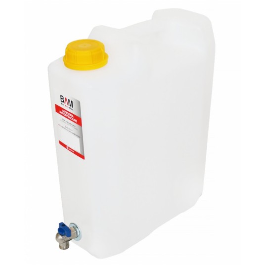 BIDON PLASTICO 20L VERTICAL CON GRIFO METALICO 